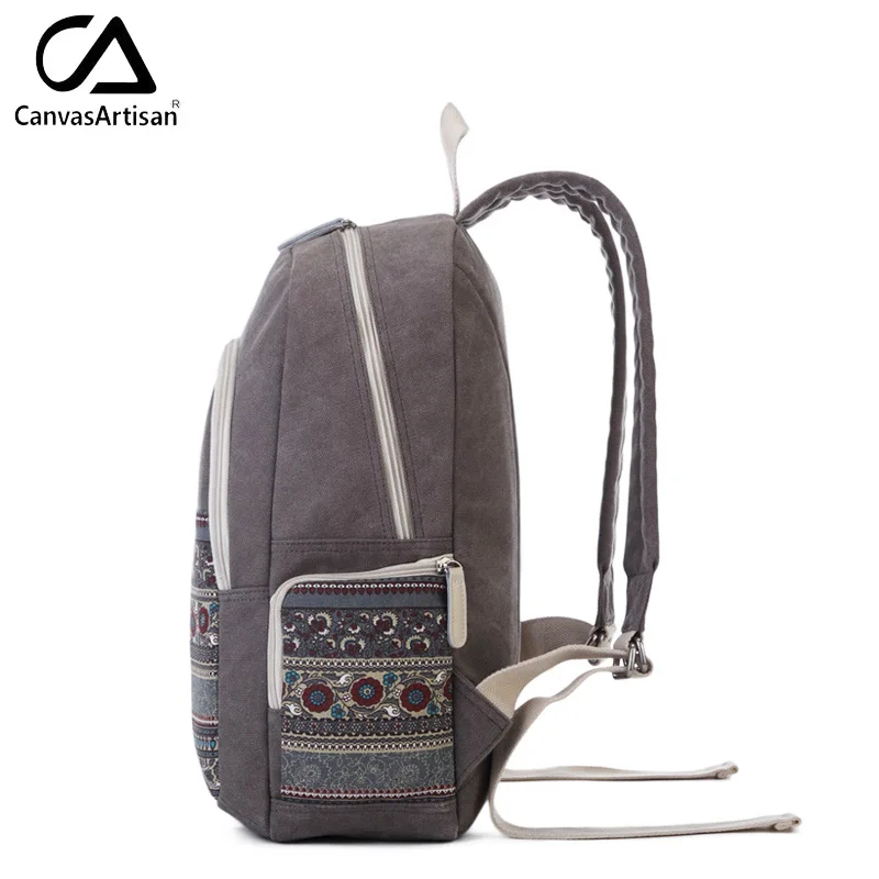 Canvasartisan женский рюкзак Canvans Ретро Цветочный стиль Женский ноутбук рюкзаки большой емкости дорожная сумка