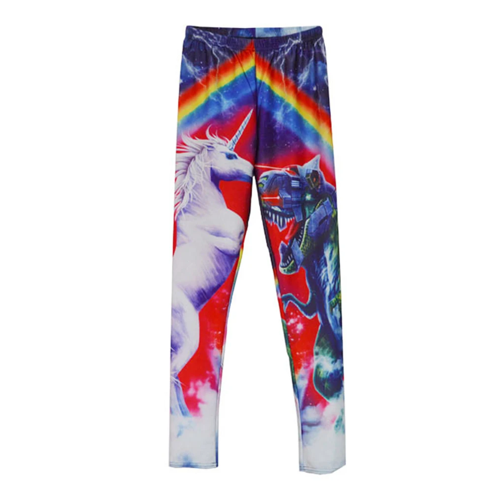 Для женщин rainbow Unicorn Распечатать Sexy Stretch Леггинсы для тощий длинный карандаш Брюки