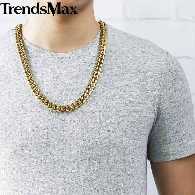 Женский комплект ювелирных изделий Trendsmax Miami Curb Cuban Link из нержавеющей стали 316L в