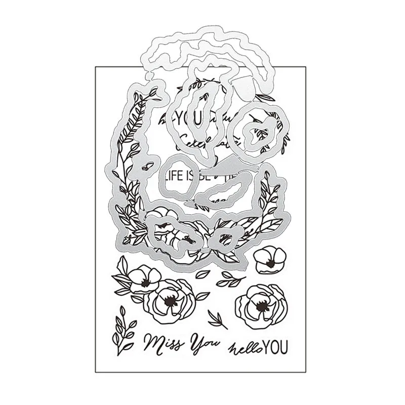 Цветочный венок прозрачные штампы/координационный штамп для сделай сам