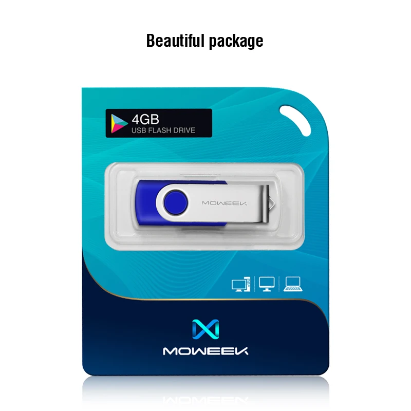 Moweek поворотный USB флеш-накопитель металлический cle 64 ГБ 4 8 16 32 2 0 Флешка 128 U диск в