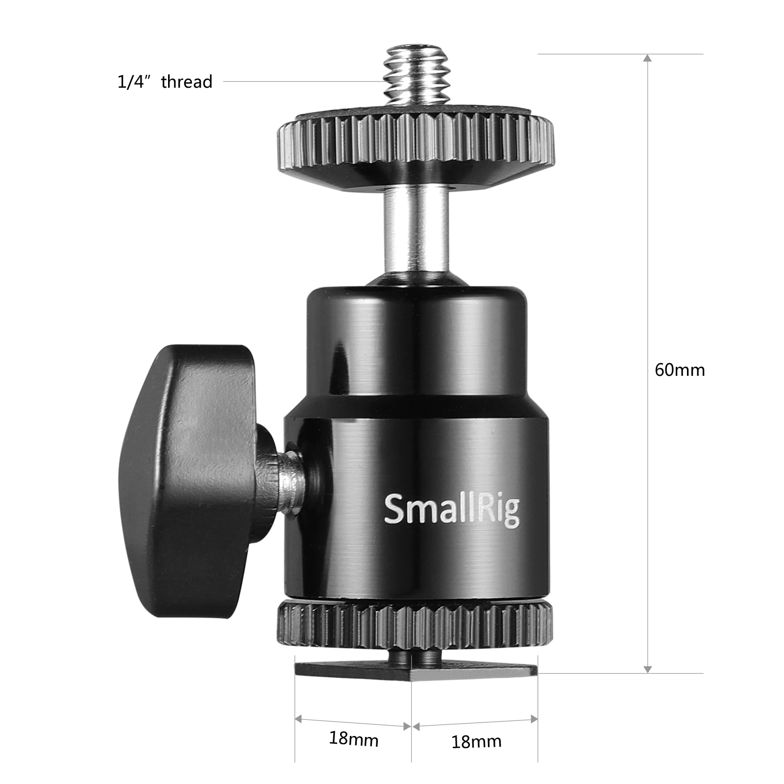 SmallRig видео металлическая мини шаровая Головка Холодный/Горячий башмак крепление w/1/" винт Поддержка кронштейн fr DSLR камера светодиодный светильник монитор 2 шт