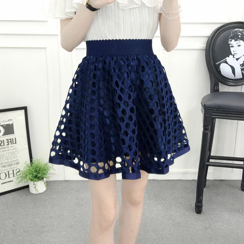 Летний новый сетки юбки женская высокой талии диких puff слово юбка|mesh skirt|waist skirthigh