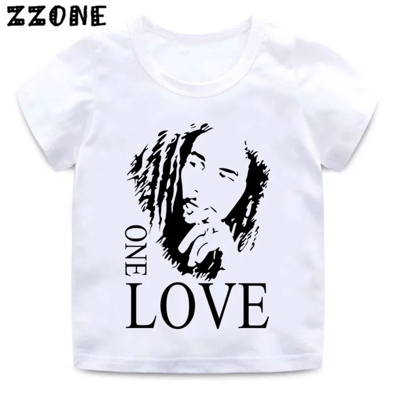 Футболка с принтом «Jamaica Singer Bob Marley Reggae Rastafari» для мальчиков и девочек детская забавная белая футболка Детская летняя одежда HKP5208