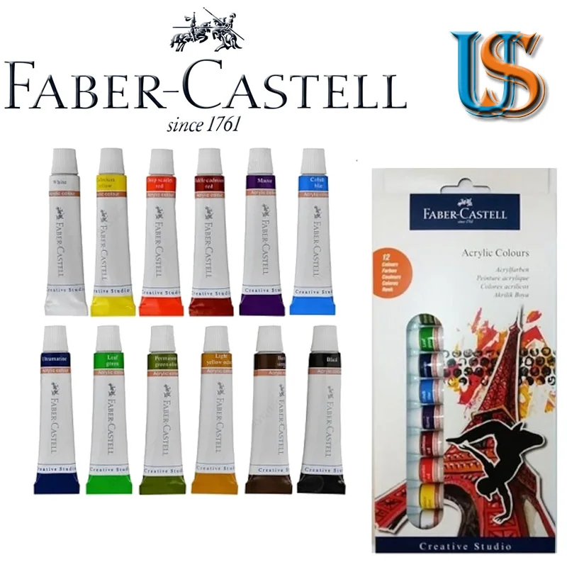 Faber Castell 169501 стартовый набор акриловые краски, кошелек, 12, 12x12 мл туба, 12 высокопигментированный состав