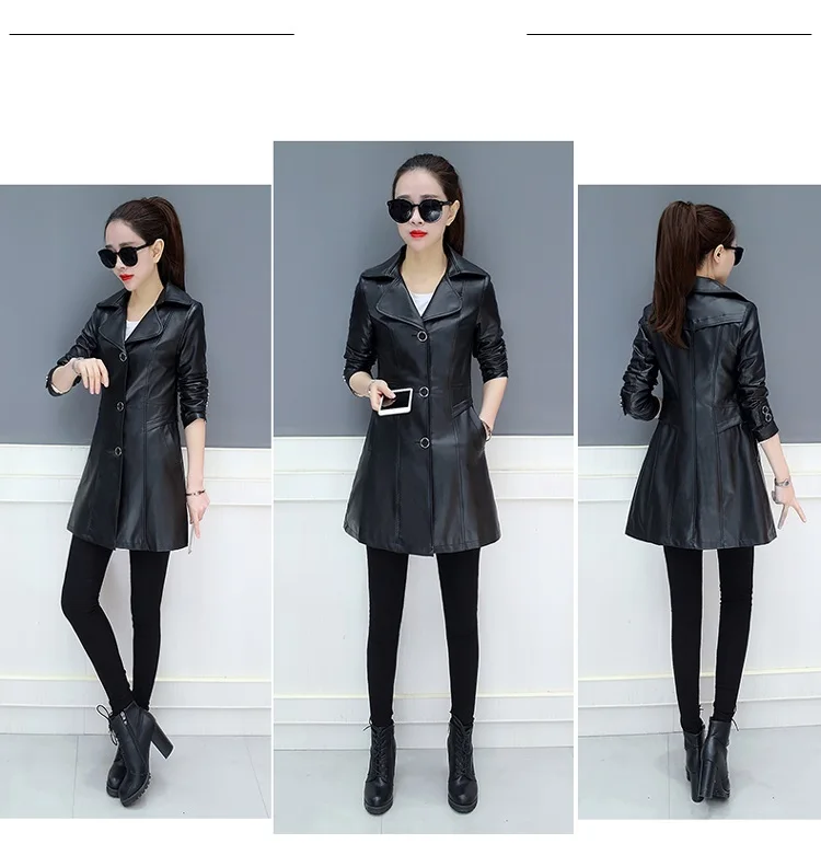 Women new outwear high quality Leather jacket woman 2018 plus size Autumn coat female fashion PU leather bomber BN3824 | Женская одежда