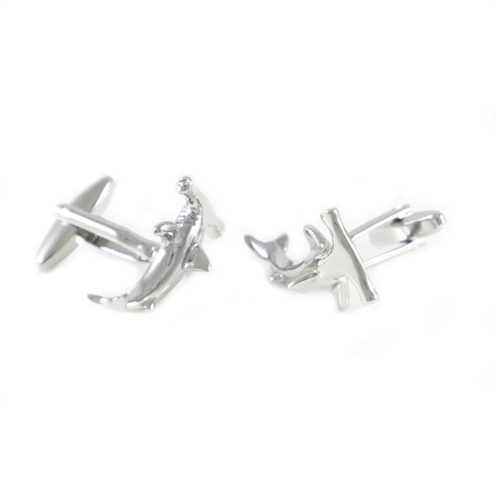 Silver Tone Animal Hammerhead Shark Cuff Links Father's Day Birthday Wedding Gifts | Украшения и аксессуары