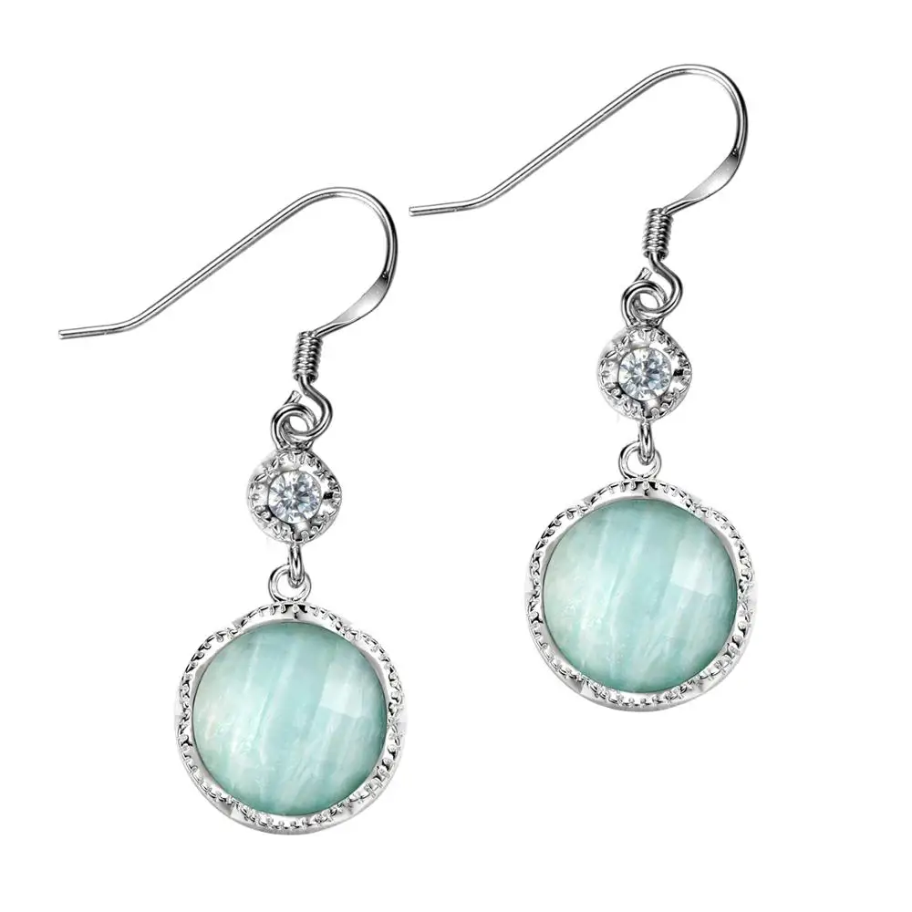 

Серьги женские из серебра 925 пробы, с амазонитом