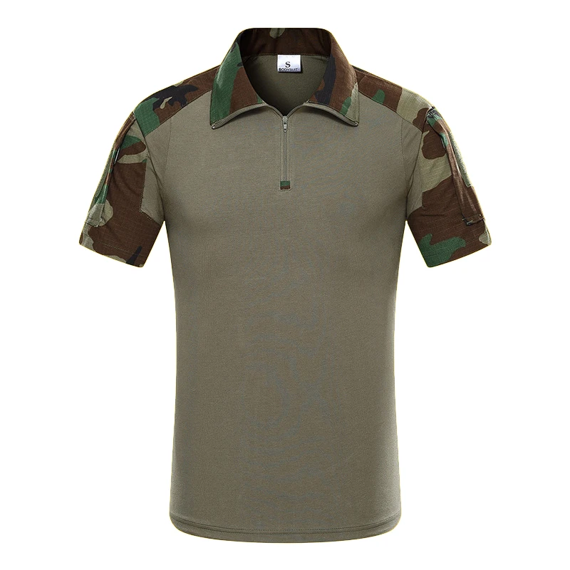 Мандрэг тактические военные милитари с коротким рукавом Slim Fit Camo рубашка на