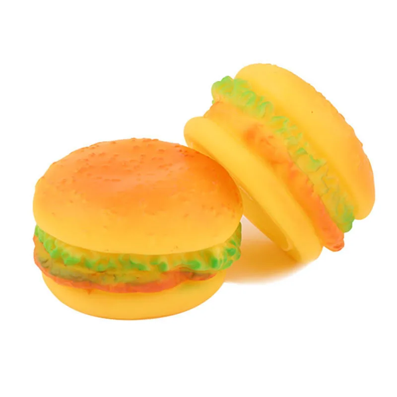 KIMHOME PET Interactive Dog Toys For Small Dogs Vinyl Glue Hamburger Squeak Puppy Toy Diameter 8.5cm Chew Bite Resistant | Дом и сад