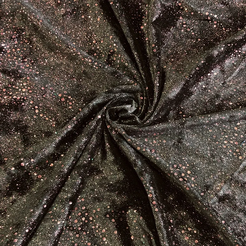 Бархатный стрейч с блестящим покрытием непрерывный крой 2 сторонний велюровая