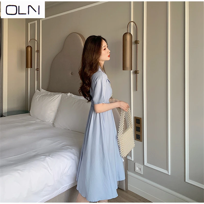 Vestidos корейское платье oln летнее французское ретро новая Талия темперамент