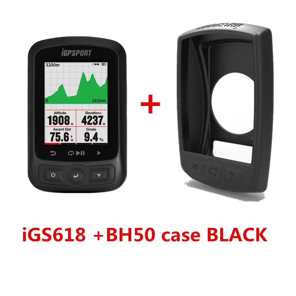 I gps порт ANT+ gps IGS618 велосипедный беспроводной секундомер Спидометр Водонепроницаемый IPX7 велосипедный Спидометр компьютер - Цвет: BH50 case BLACK