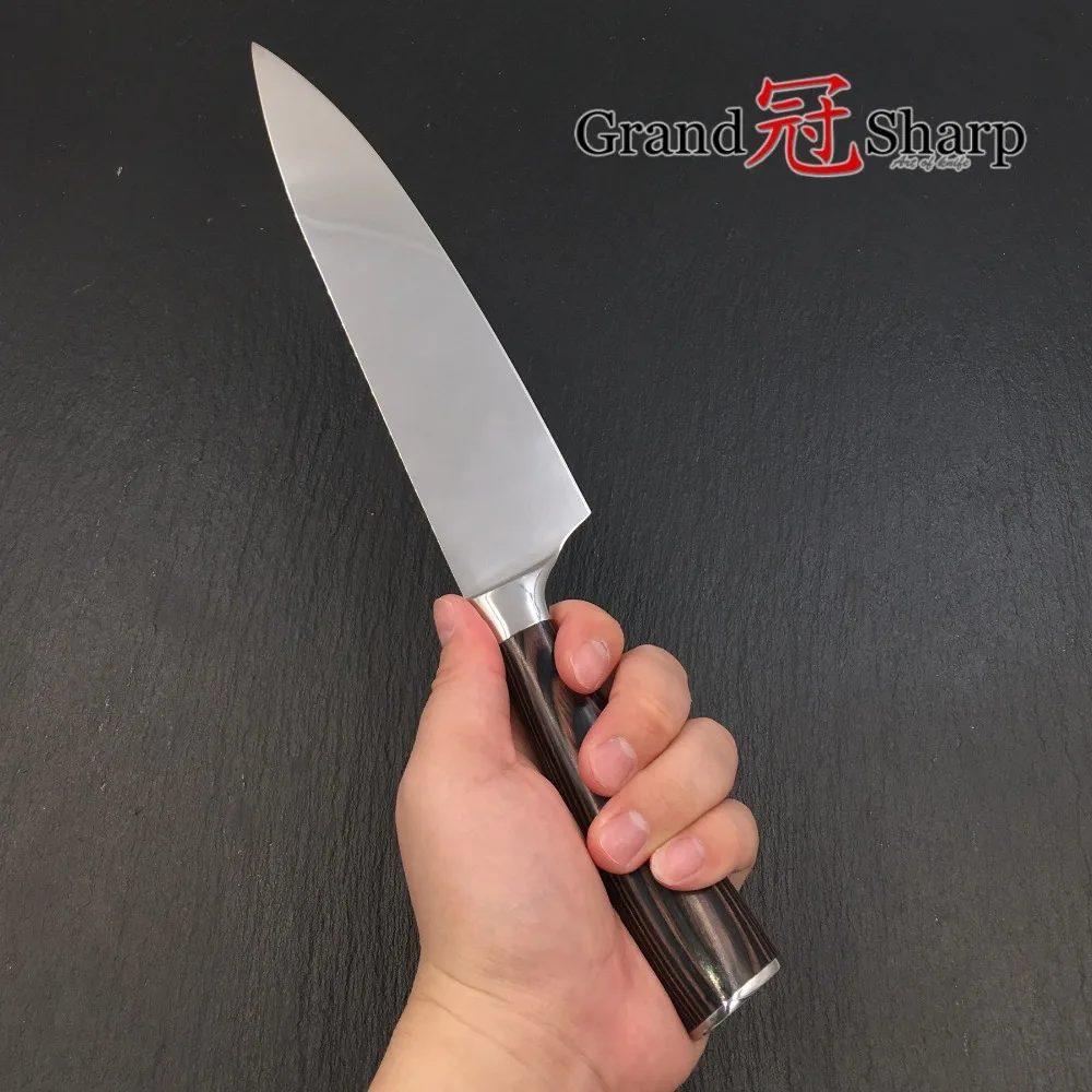 Высококачественный нож шеф повара GRANDSHARP 8 дюймов японский кухонный из
