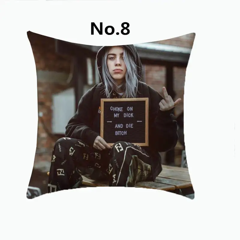 Наволочка для подушки из полиэстера с принтом Billie Eilish декоративные дома