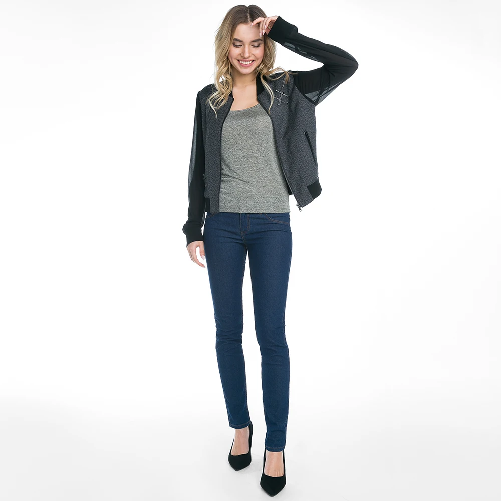 Бомбер с полупрозрачными вставками для девушки Gloria Jeans GJC002868|jackets jeans for women|jacket