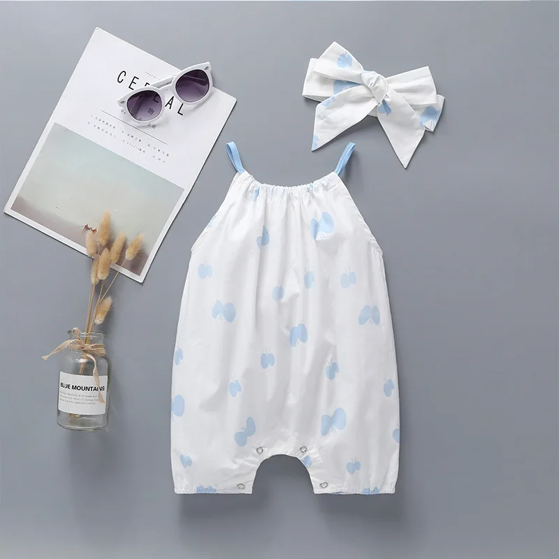 

INS boutique simple cute baby summer romper girl toddler jumpsuit 2019
