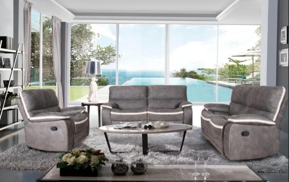 Луи Донн Классический Темно Серый Ткань Негабаритных Кресло Loveseat диван ультра