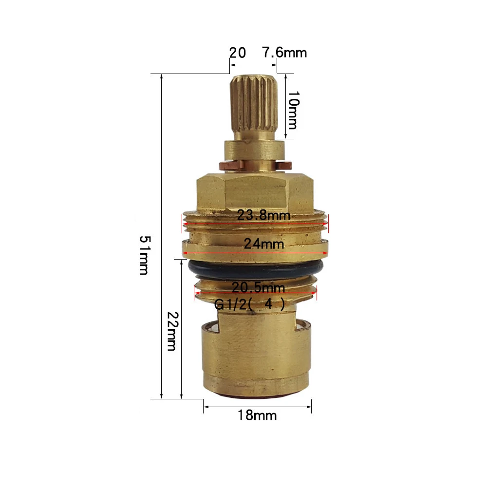 

Anti-clockwise Replacement Brass Ceramic Disc Tap Valve Quarter Turn Cartridges Gland Insert
