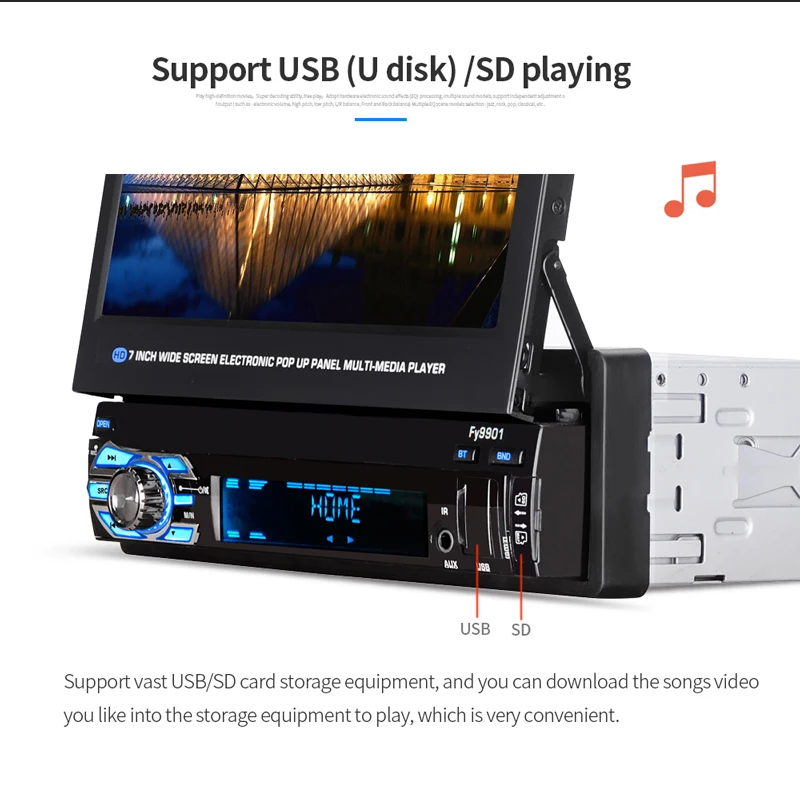 Essgoo автомагнитолы 1 DIN выдвижной сенсорный экран Mp5 плеер Bluetooth авторадио FM usb зарядка Tf Aux Android телефон Зеркало Ссылка