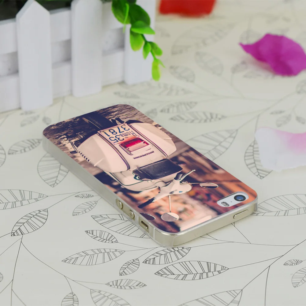 C0956 Piaggio Vespa скутер дорожный Прозрачный Жесткий Тонкий чехол для Apple IPhone 4 4S 4G 5 5G 5S SE