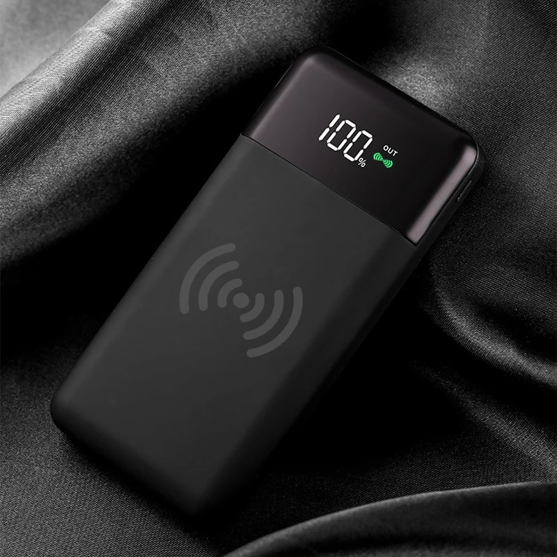 Внешний аккумулятор цветной 20000 mAh QI Стандартный беспроводной зарядный