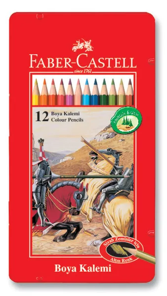 Original Faber Castell Classic 12 Colour Pencils in Metal Tin Box 115844 |