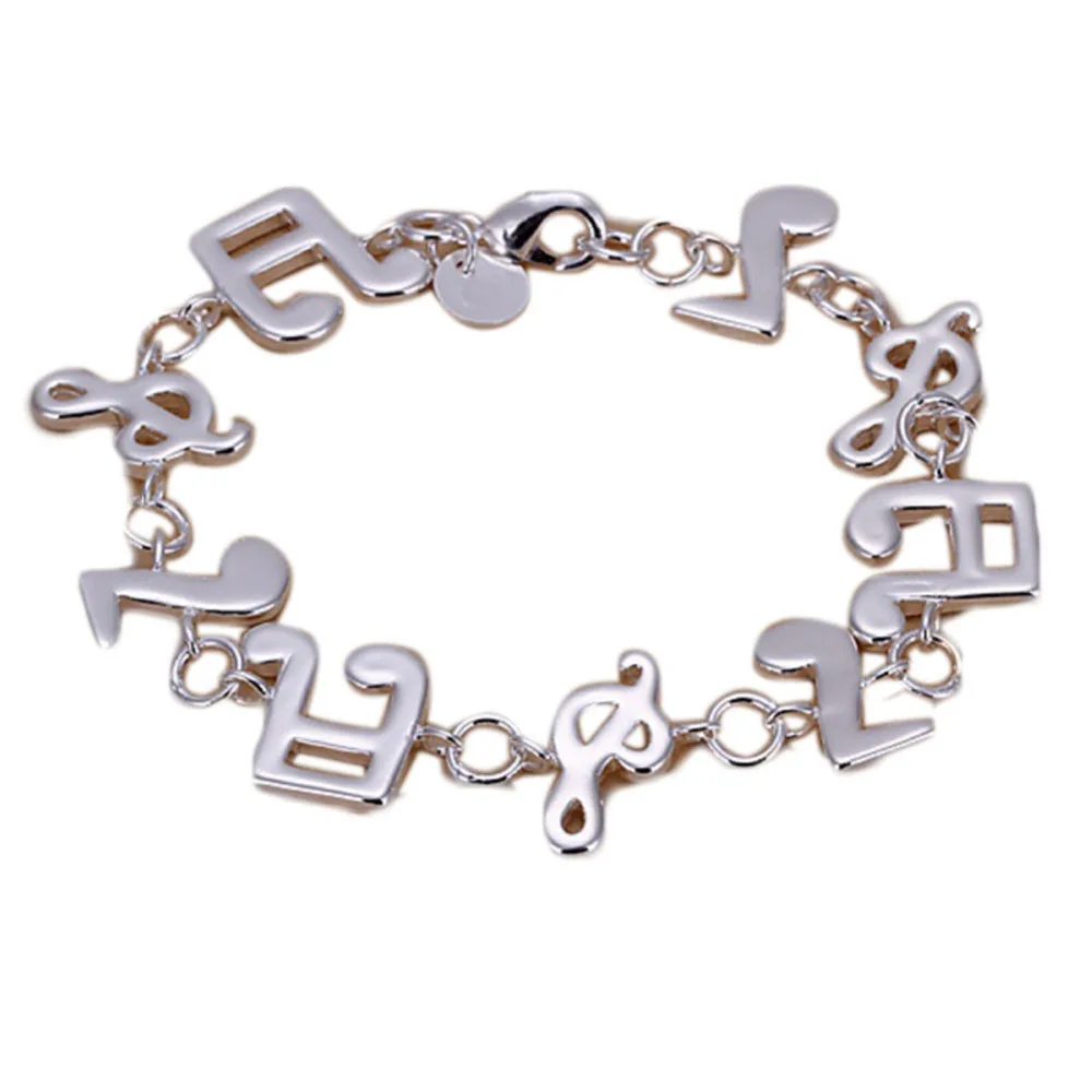Женский браслет с музыкальной нотой модный серебряным покрытием|bracelet women|string