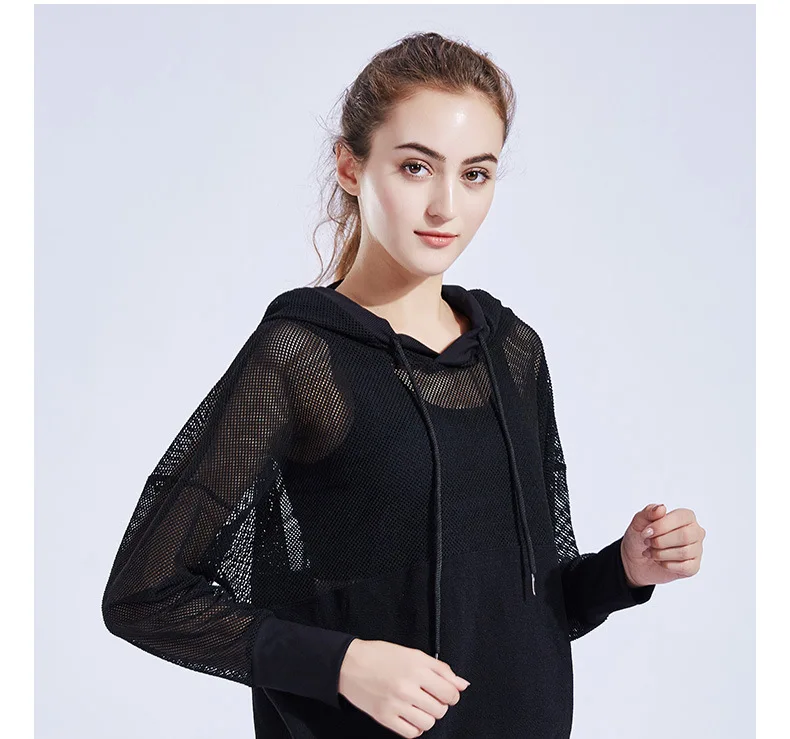 Crocosport Женская воздушная полая куртка Женский свитер с капюшоном дышащий спортивный топ для отдыха Femme Sport Hoodis для женщин 'верхняя одежда