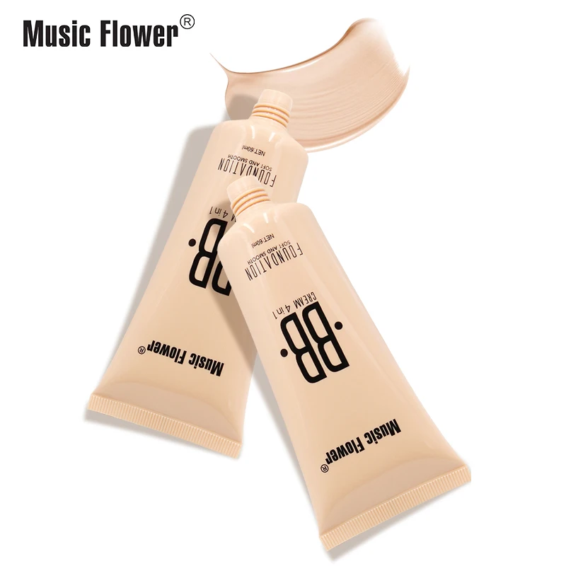 Music Flower BB Cream 4 in 1 Foundation Longlasting Moisturizing Brightening Concealer Flawless Basic Women Makeup Face Beauty |