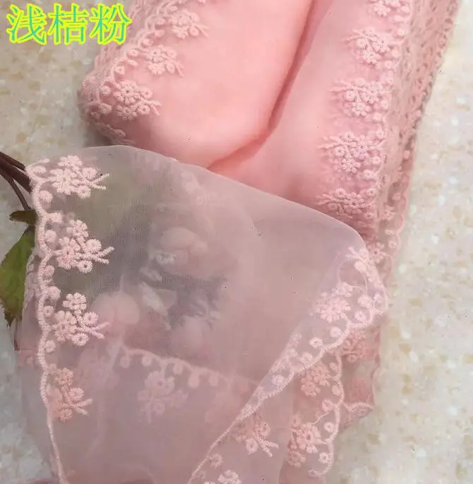orange pink 2 метра серый розовый цветок кружевной ткани вышитая сетка с кружевной отделкой DIY ремесло швейная аппликация украшения на платье 16 см Ширина - Цвет: orange pink