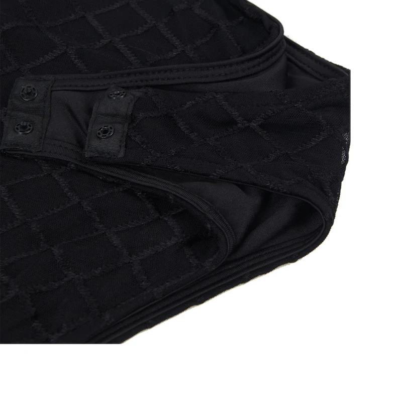 

Turtleneck Bodysuit Long Sleeve Mesh Black Bodysuit Perspective Elastic Women Rompers Newest Soft Sexy Womens Body Suits RE80752