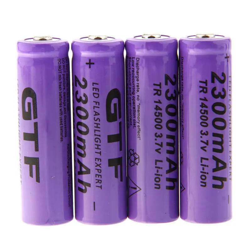 4 шт. литий ионные аккумуляторные батарейки 14500 3 7 в 2300 мАч|li-ion battery|gtf 14500rechargeable battery