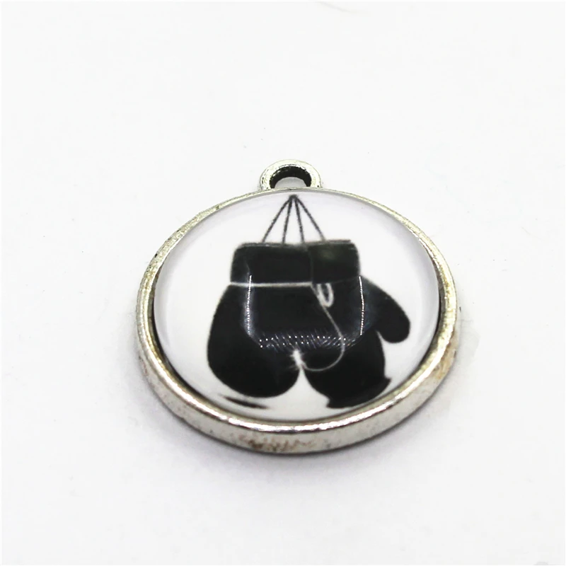 

Hot Selling 20pcs/lot Boxing Glove Sports Events Dangle Charms DIY Bracelet Necklace Pendant Jewelry Hanging Charms
