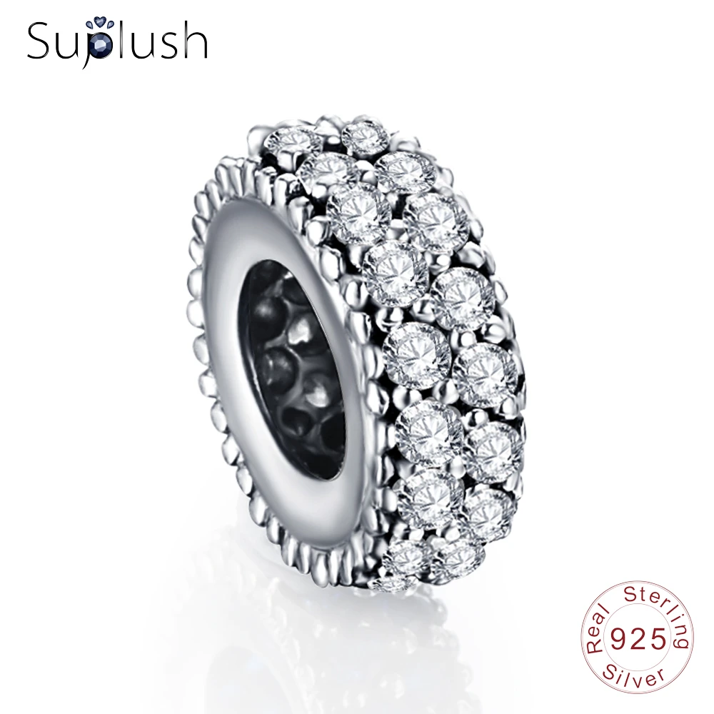 Suplush 100% 925 Серебряная Проставка Шарм бусины подходят оригинальный бренд браслет