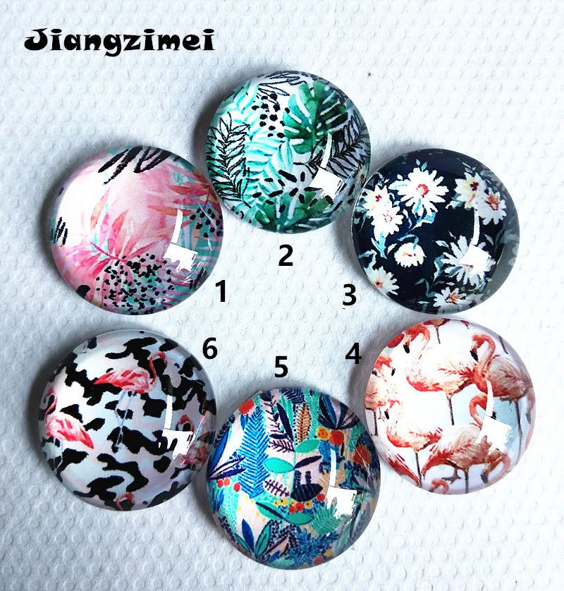 

10pcs Beautiful Flower series, chrysanthemums, daisies, lotus, roses, clover 20mm Glass Cabochon for DIY jewelry for girls