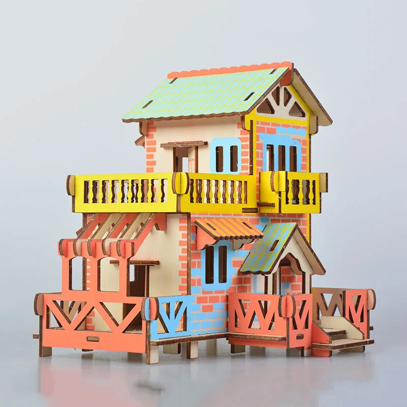 Маленькая деревенская деревянная модель 3D сделай сам Сборная корабля обучающие