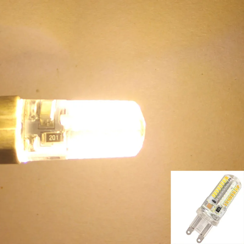 1x220V 230V G9 4 Вт силиконовый 64 светодиодный лампы SMD3014 кукурузы лампа Светодиодный