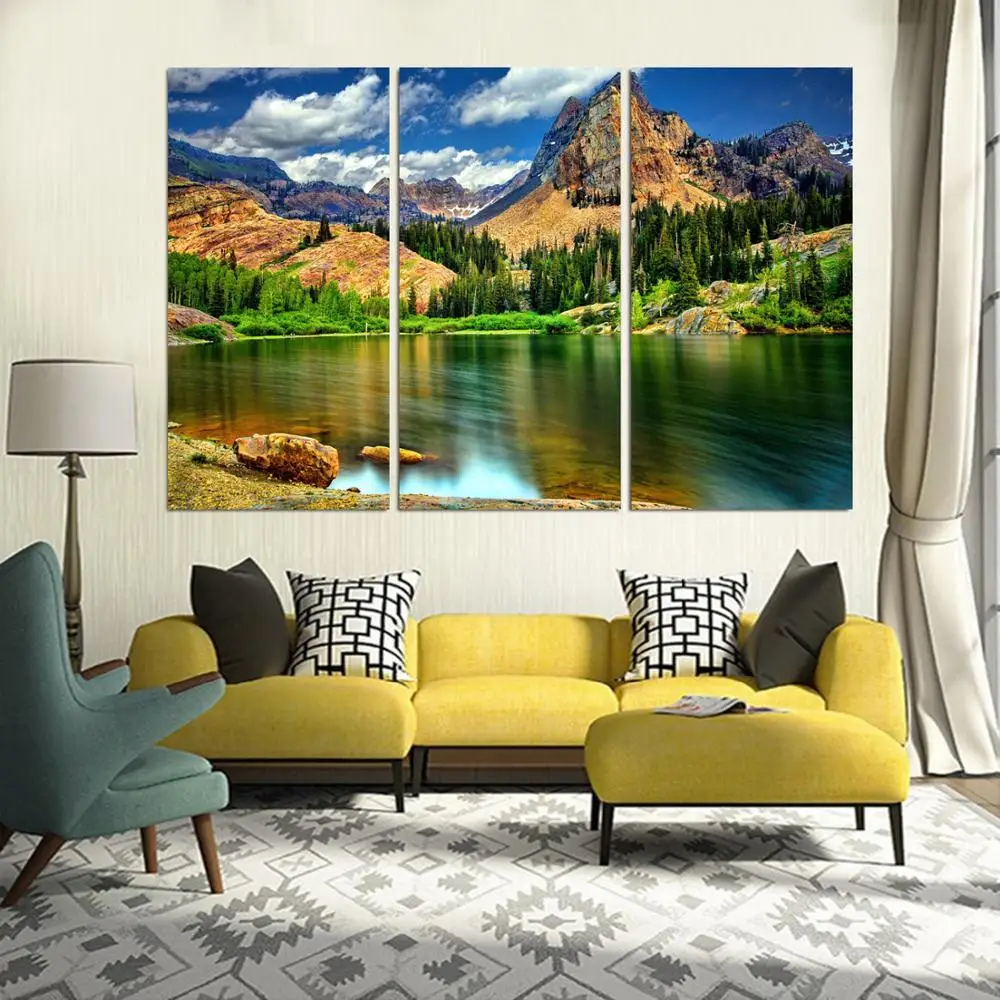 

Drop shipping 3 Panel printed painting Landscape painting Wall Art Picture Home Decoration Living Room Modern painting LS613
