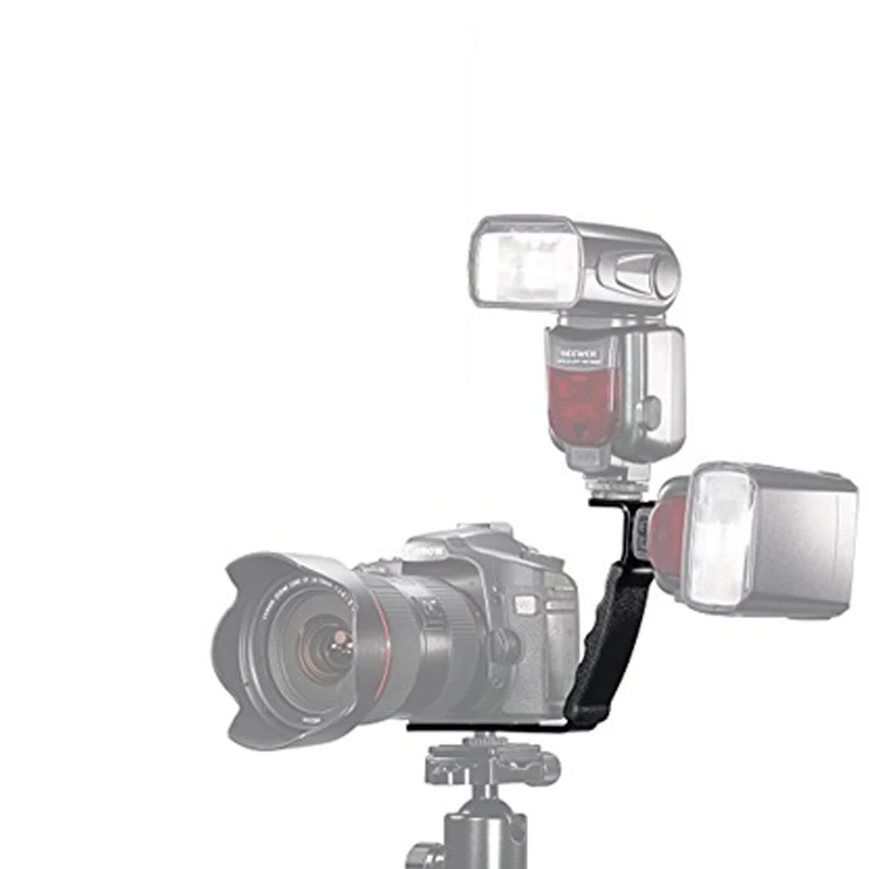 L Shape 2 Hot Shoe Mic Bracket Stand for BY-MM1 BY-WM4Microphone LED Video Light Monitor Zhiyun Smooth Q Stabilizer Feiyu Gimbal |