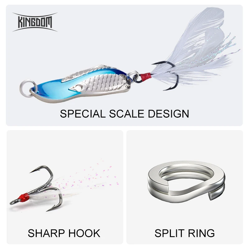 

Fishing Lures Strong Hooks Double Hole Scale Spoon Hard Baits 3PC Full Aqueous Layer Metal Material Good Action Fishing Tackle