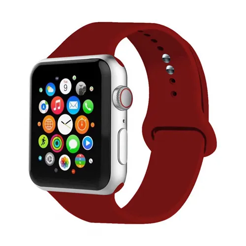 Wine red Ремешок для часов apple Watch 5 4 3 band - Цвет ремешка: Wine red