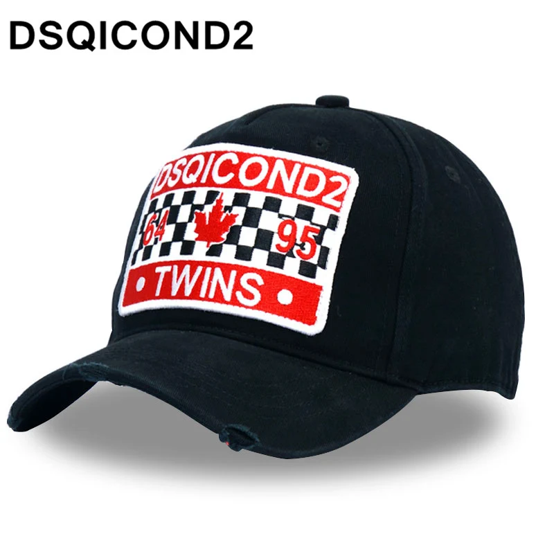 DSQICOND2 из хлопка и с аппликацией в виде цифры Бейсбол Кепки s буквы DSQ De черный кости