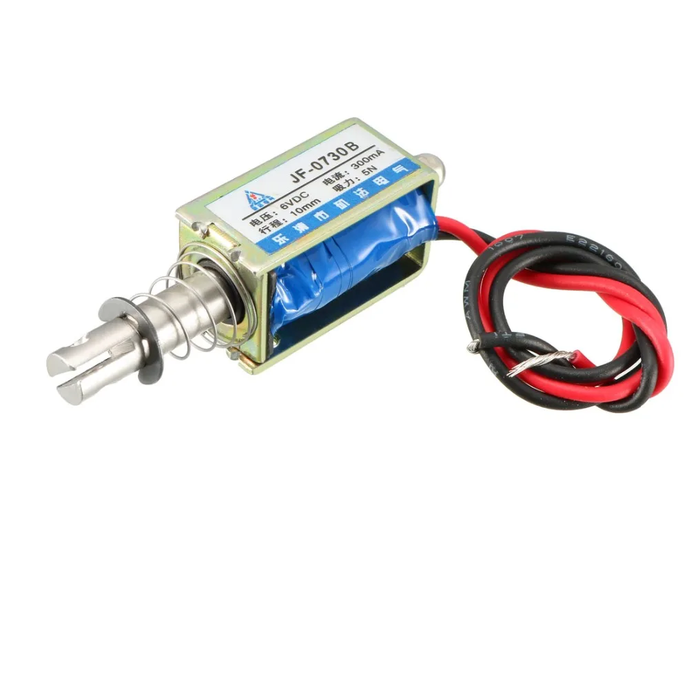 

UXCELL 1PCS Solenoid Electromagnet DC 6/12V 300mA 5N 10mm Pull Push Type Open Frame Linear Motion Solenoid Electromagnet