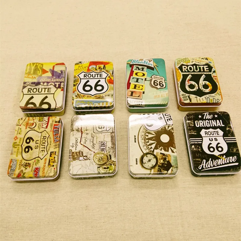 16 шт./кор. ROUTE 66 Pringting металлический ящик для хранения винтажный стиль коробка карт