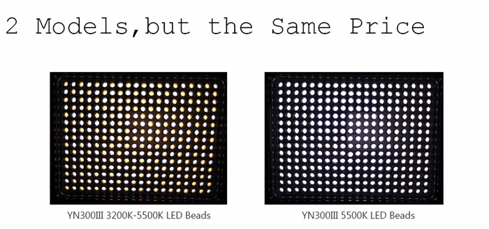 Yongnuo YN300 YN300II YN-300 III светодиодный видео светильник Одноцветный или 3200 K-5500 K двухцветный регулируемый светодиодный светильник Профессиональный для DSLR