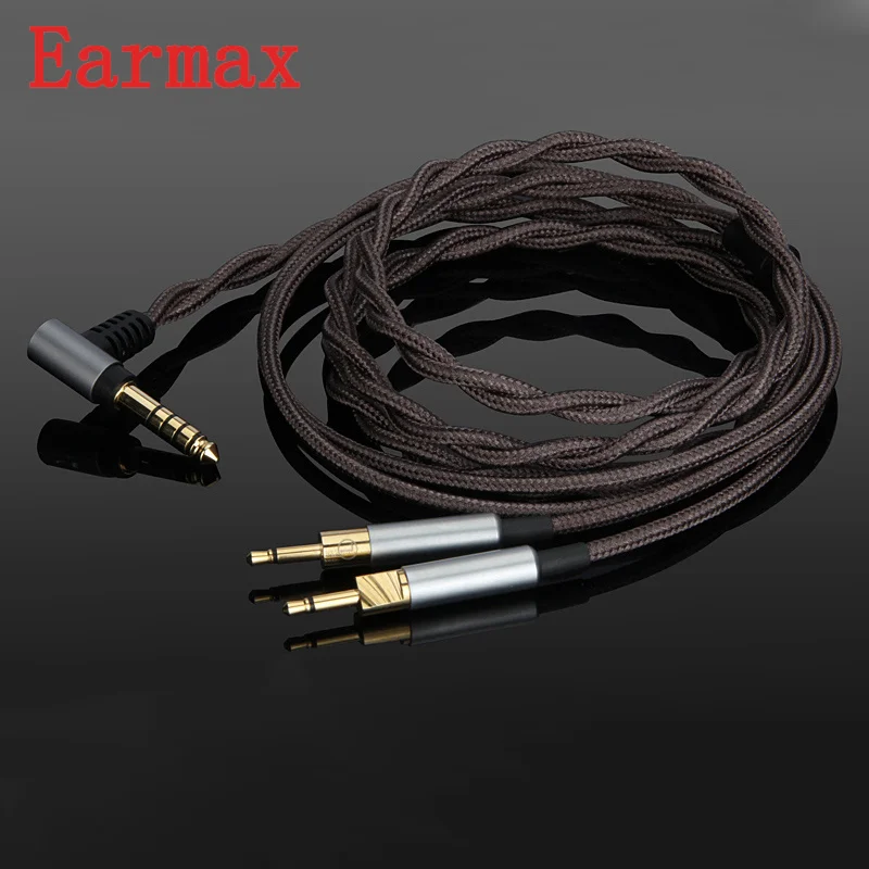Earmax 4 мм кабель для наушников HIFI аудио Aux OCC серебряное покрытие сбалансированный