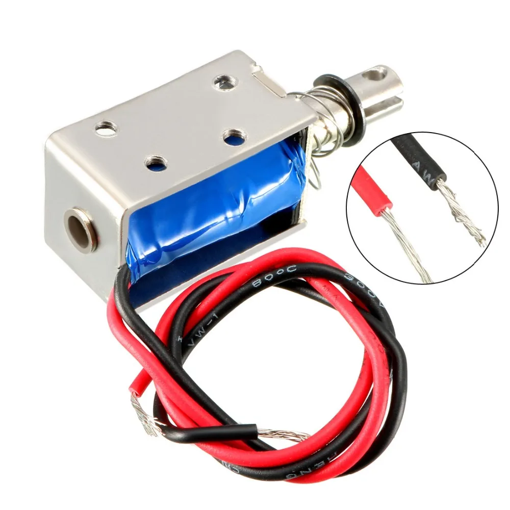 

UXCELL DC 6/24V Solenoid Electromagnet 300/800mA 6N 6.5/10mm Pull Push Type Open Frame Linear Motion Solenoid Electromagnet 1PCS