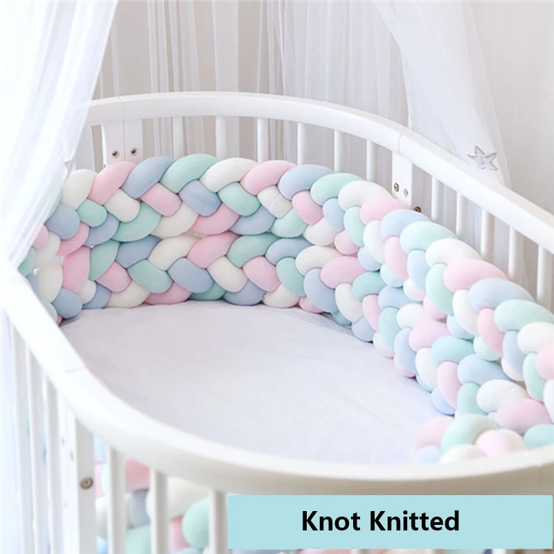 Трикотажная Подушка с узлом в скандинавском стиле для кроватки обхвата кровати