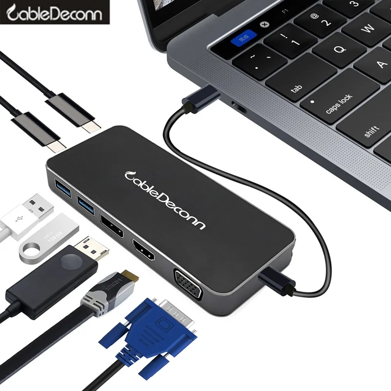 USB C концентратор usb3.1 type c док станция для к hdmi vga displayport MINI DP адаптер конвертер Macbook